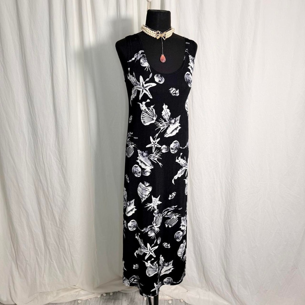 Vintage 90s Jostar Seashell Slinky Maxi Dress – Made in USA -S